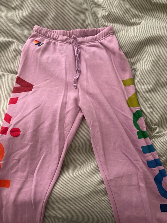 Aviator Nation Pants - Aviator Nation Purple Graphic Sweatpants